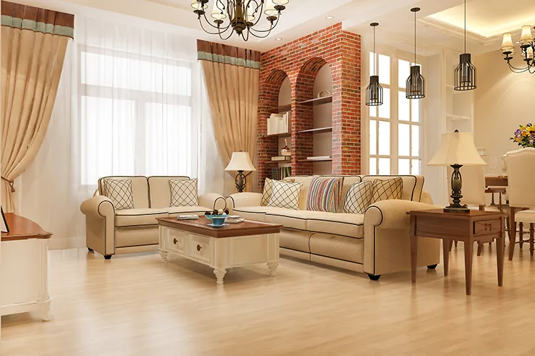 Bright and clean living room prepared by a residential cleaning service in Monroe, NC
